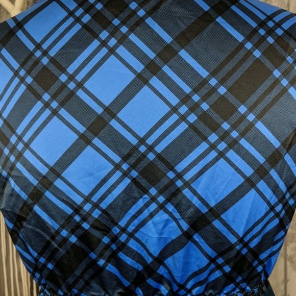 Delia's vintage blue and black plaid slinky dress - Picture 7 of 9